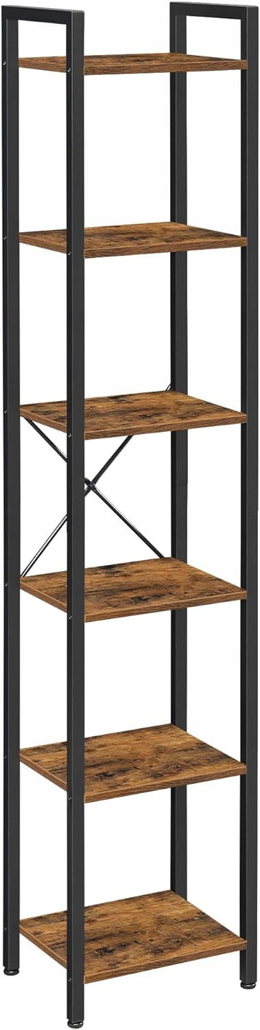 Regał na książki WĄSKI 6 półek stojący biurowy 40 x 187,5 x 30 vintage LOFT