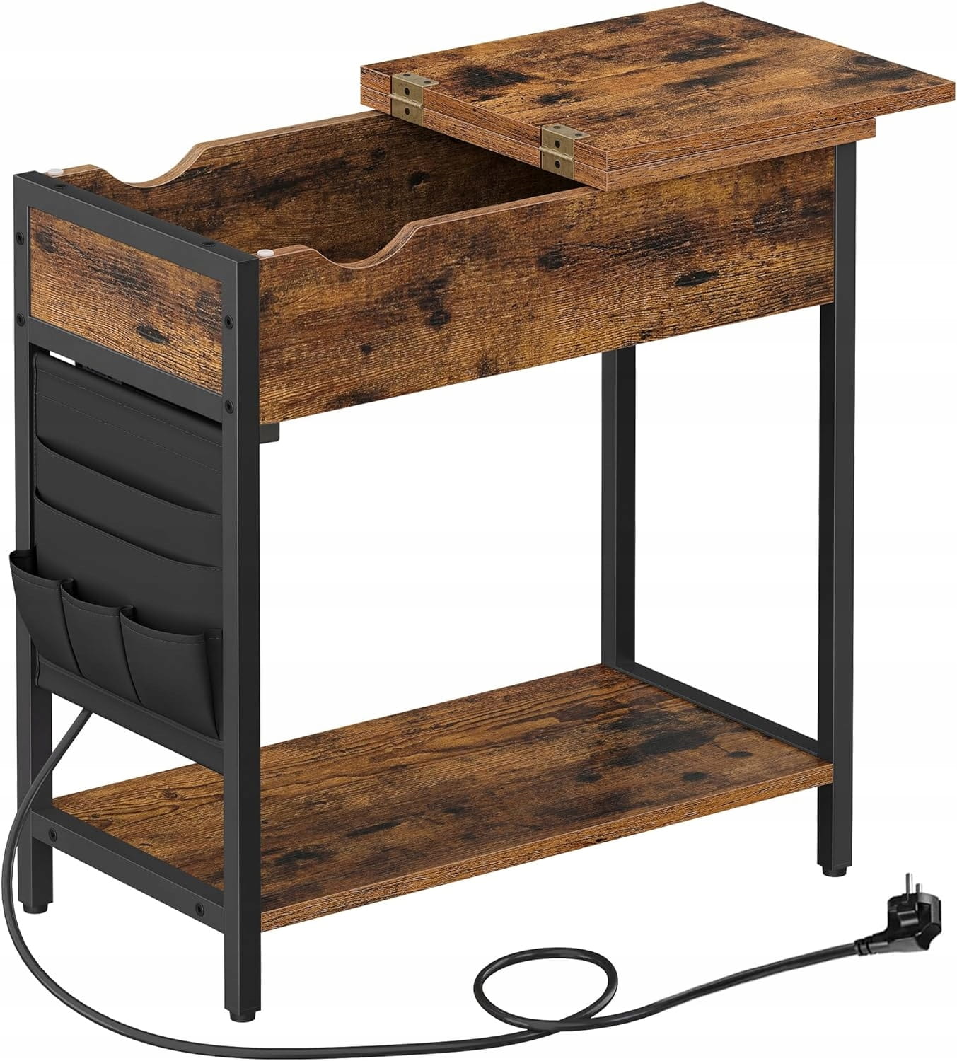 Stolik kawowy BOCZNY prostokątny z USB pomocniczy 60 x 31,5 x 60 LOFT