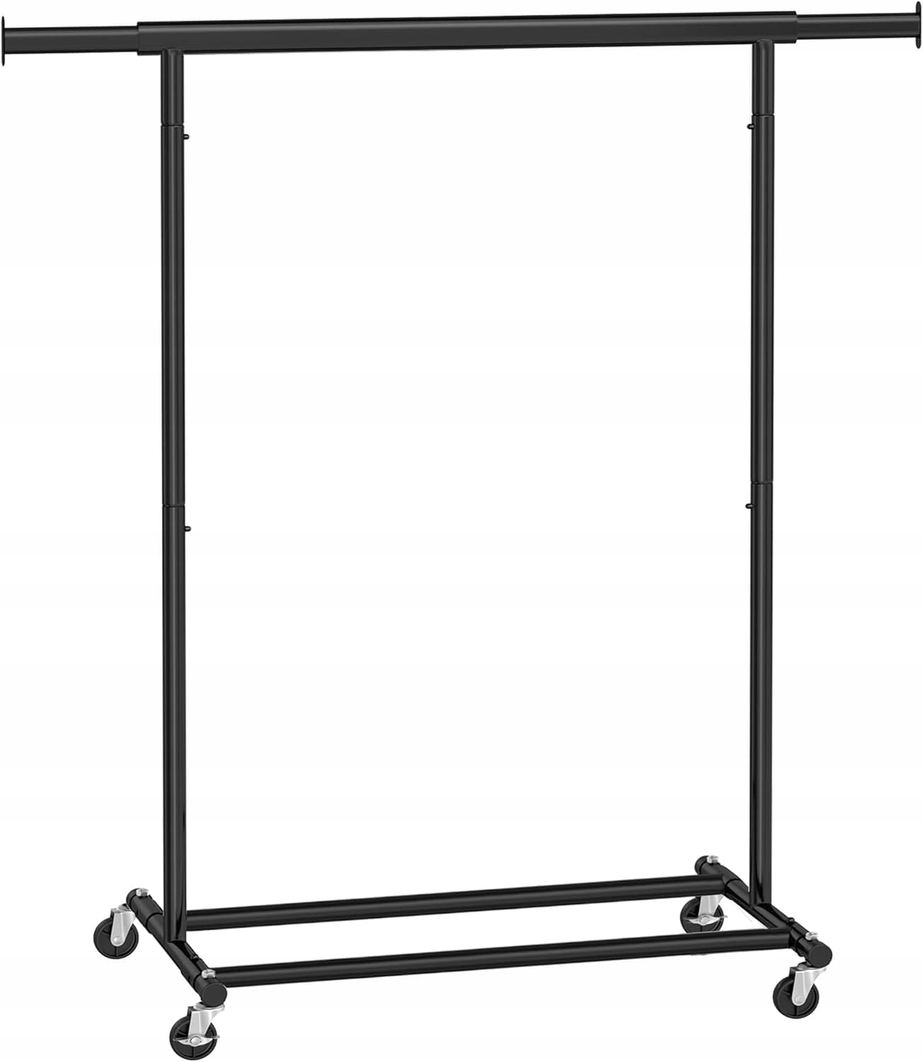 MOBILNY wieszak stojący na ubrania NA KÓŁKACH 45,4x(92-132)x160 REGULOWANY