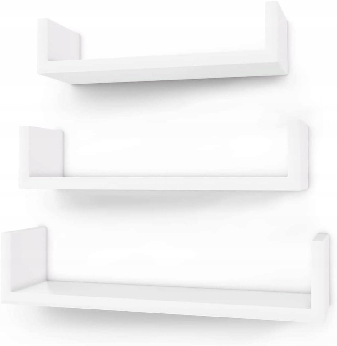 ZESTAW 3 SZTUKI półka ŚCIENNA wisząca regał 40x10 MDF BIAŁA komplet