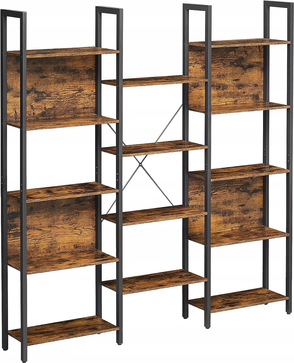 DUŻY pojemny REGAŁ NA KSIĄŻKI stojący 14 półek 24x158x166 cm vintage LOFT